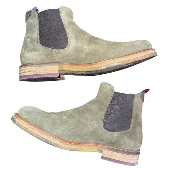 Ted Baker Men's Bronzo Suede Chelsea Boots - dark green - size 9 - Picture 9 of 12